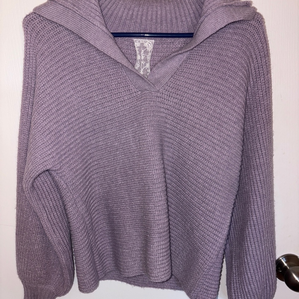 Sadie & Sage Purple V-Neck Sweater
